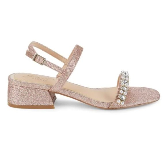 NEW Sizes 8.5, 10 Jewel Badgley Mischka Autumn Block Heel Sandal - Rose Gold - Picture 6 of 6